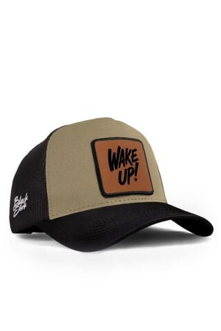 Blackbörk Wake Up Logolu Siyah-Vizon Trucker Şapka