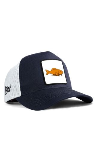 Blackbörk İhtimal Yükü Logolu Lacivert-Beyaz Trucker Şapka