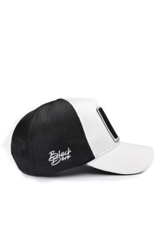 Blackbörk Wake Up Logolu Beyaz-Siyah Trucker Şapka