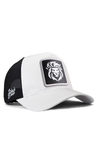 Blackbörk Aslan Logolu Beyaz-Siyah Trucker Şapka
