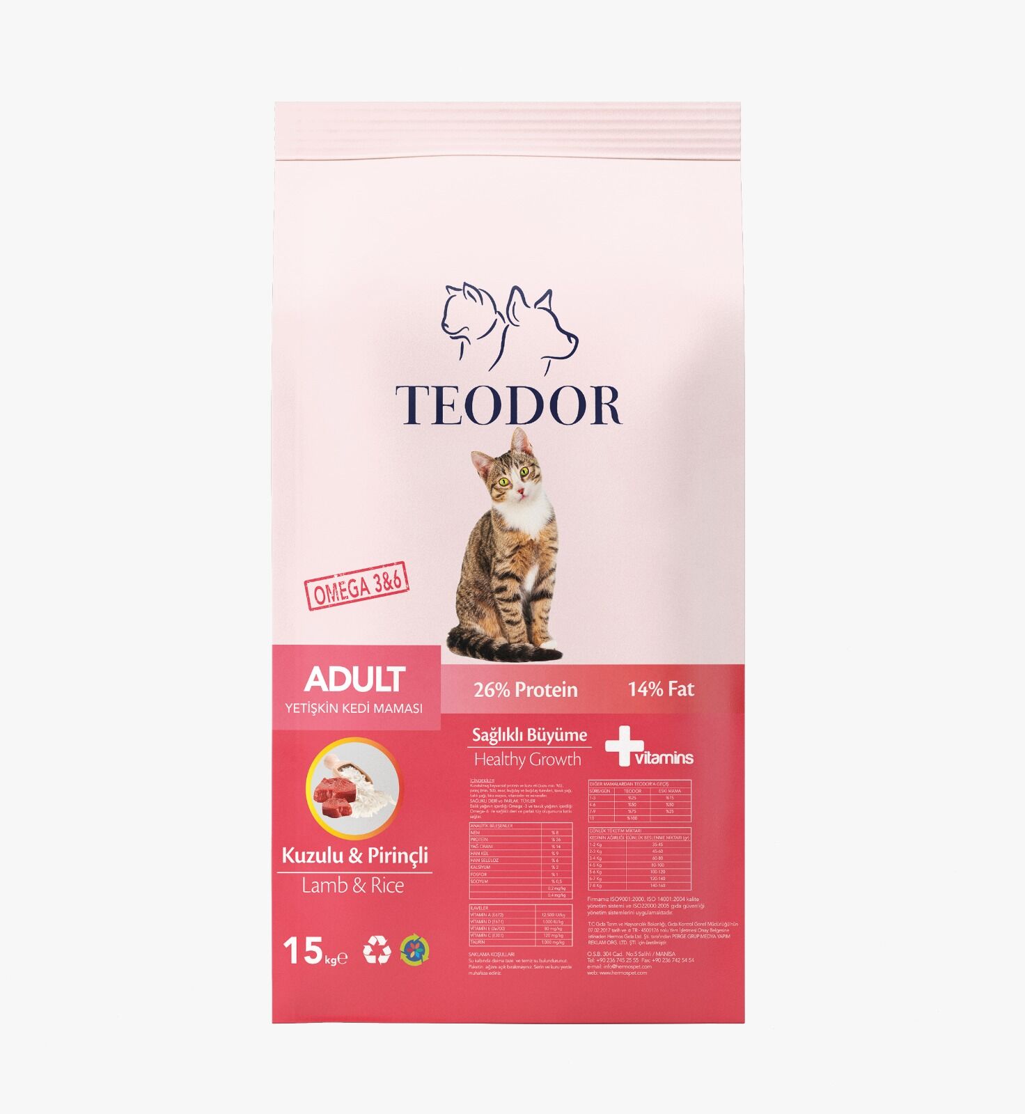 TEODOR Adult Kuzulu-Pirinçli Yetişkin Kedi Maması