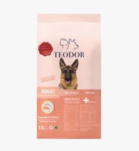 TEODOR Adult Yüksek Enerjili Somonlu-Pirinçli Yetişkin Köpek Maması