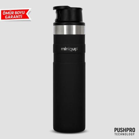 MiniQup Push Pro 600 ml Mat Siyah Termos