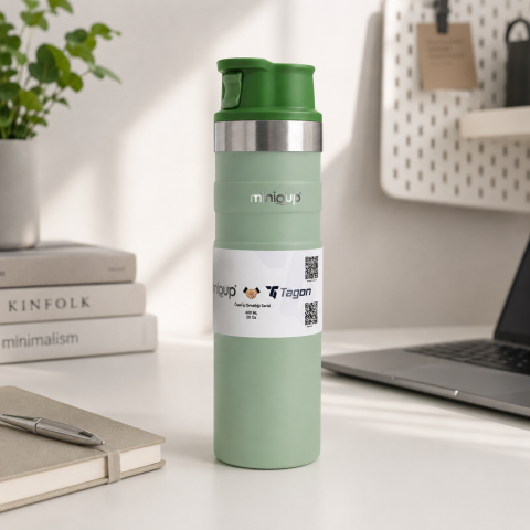 Miniqup Push Pro 600 ml Yeşil Termos