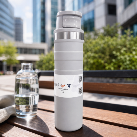 MiniQup Push Pro 600 ML Mat Gri Termos