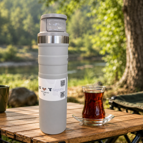 MiniQup Push Pro 600 ML Mat Gri Termos
