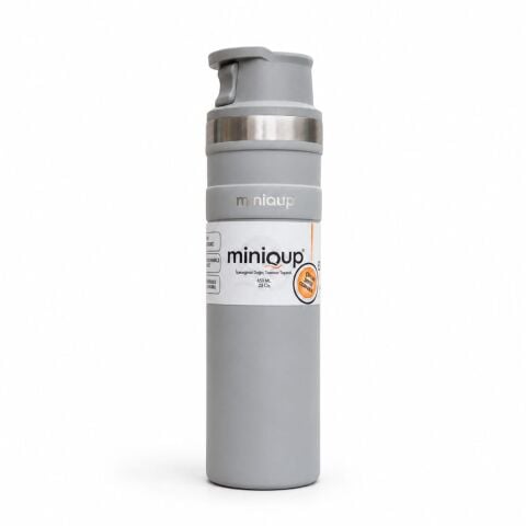 MiniQup Push Pro 600 ML Mat Gri Termos