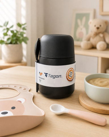 MiniQup MealMate 500 ML Mat Siyah Bebek Mama Termos