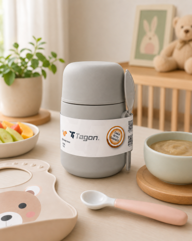 MiniQup MealMate 500 ML Mat Gri Bebek Mama Termos