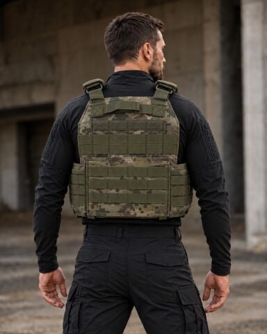 Tagon Sabit Sistem Taktik Plaka Taşıyıcı Yelek – Haki Multicam