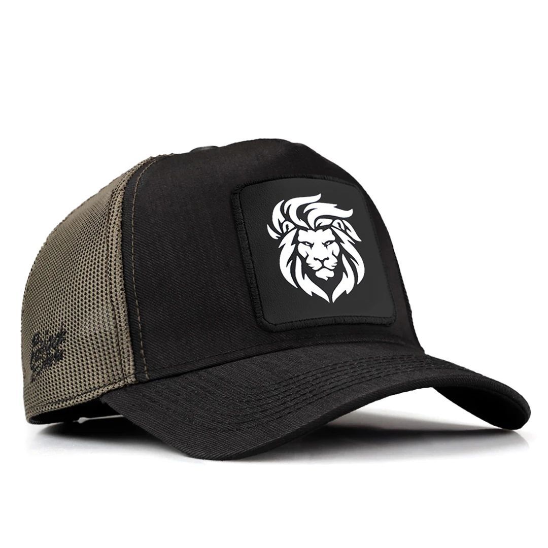 Blackbörk Siyah-Haki Cordura Kumaş Şapka (Cap) Aslan Logo
