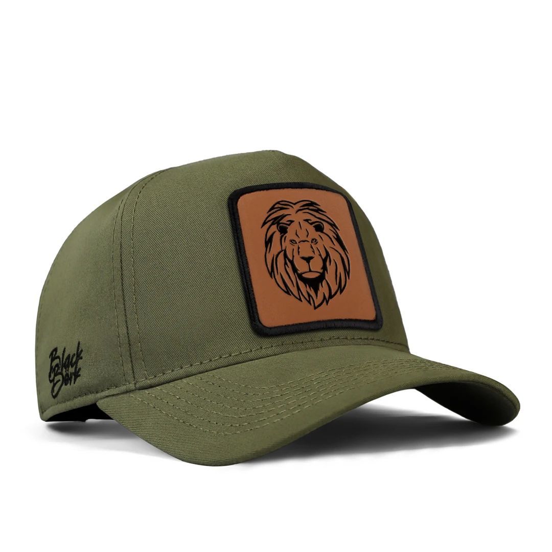 Blackbörk Premium Haki Şapka (Cap) Aslan 2 Logo