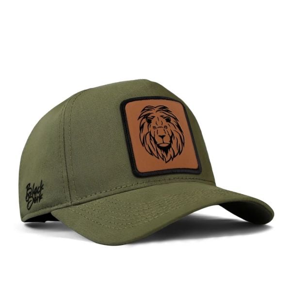 Blackbörk Premium Haki Şapka (Cap) Aslan 2 Logo
