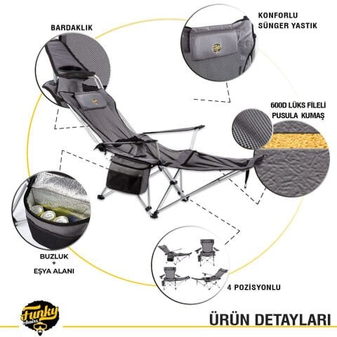 Funky Chairs lazy yatabilen kamp sandalyesi ürün detay görseli
