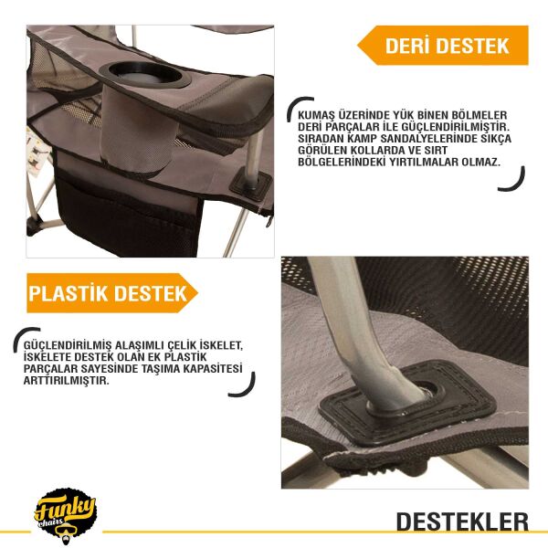 FUNKY CHAIRS Lazy 2 Pozisyonlu Yatabilen Kamp Sandalyesi