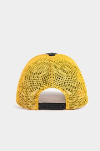 Konfor Kazanı Logolu Siyah-Sarı Trucker Şapka