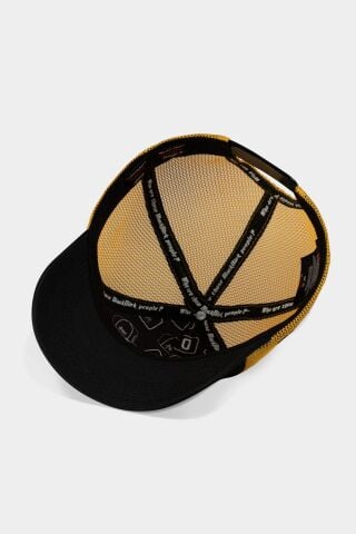 Konfor Kazanı Logolu Siyah-Sarı Trucker Şapka