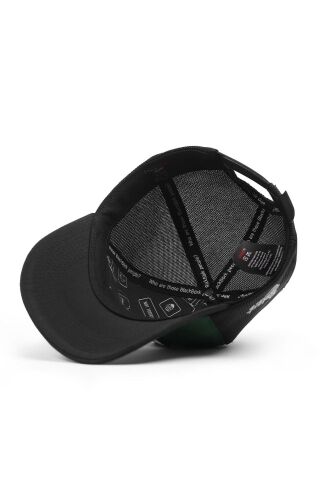 Kurt Logolu Cordura Siyah-Petrol Yeşili Trucker Şapka