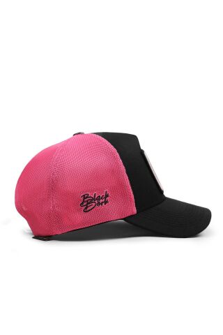Ayı Logolu Siyah-Pembe Trucker Şapka