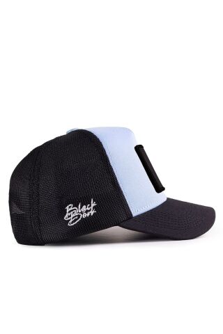 Gergin Koala Logolu Siyah-Buz Mavi Trucker Şapka