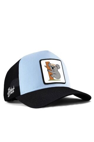 Gergin Koala Logolu Siyah-Buz Mavi Trucker Şapka