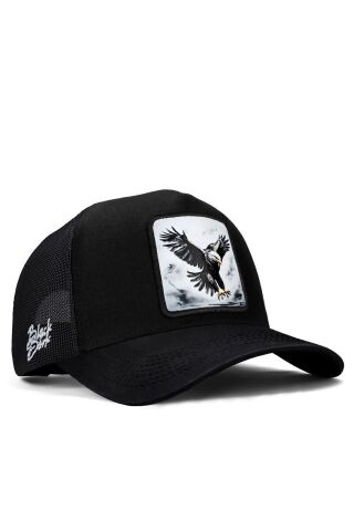 Kartal Logolu Siyah Trucker Şapka