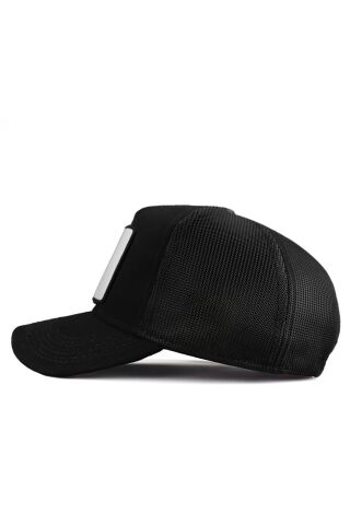 Panter Logolu Siyah Trucker Şapka