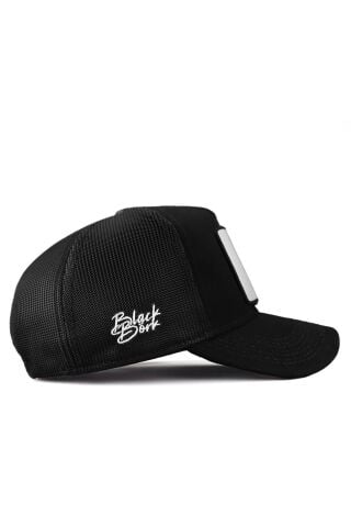 Panter Logolu Siyah Trucker Şapka