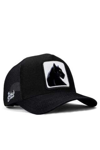 Panter Logolu Siyah Trucker Şapka