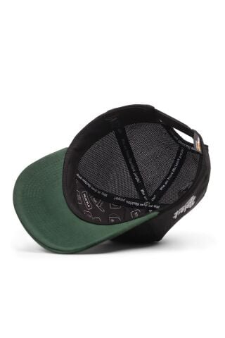 Kurt Logolu Cordura Petrol Yeşili-Siyah Trucker Şapka