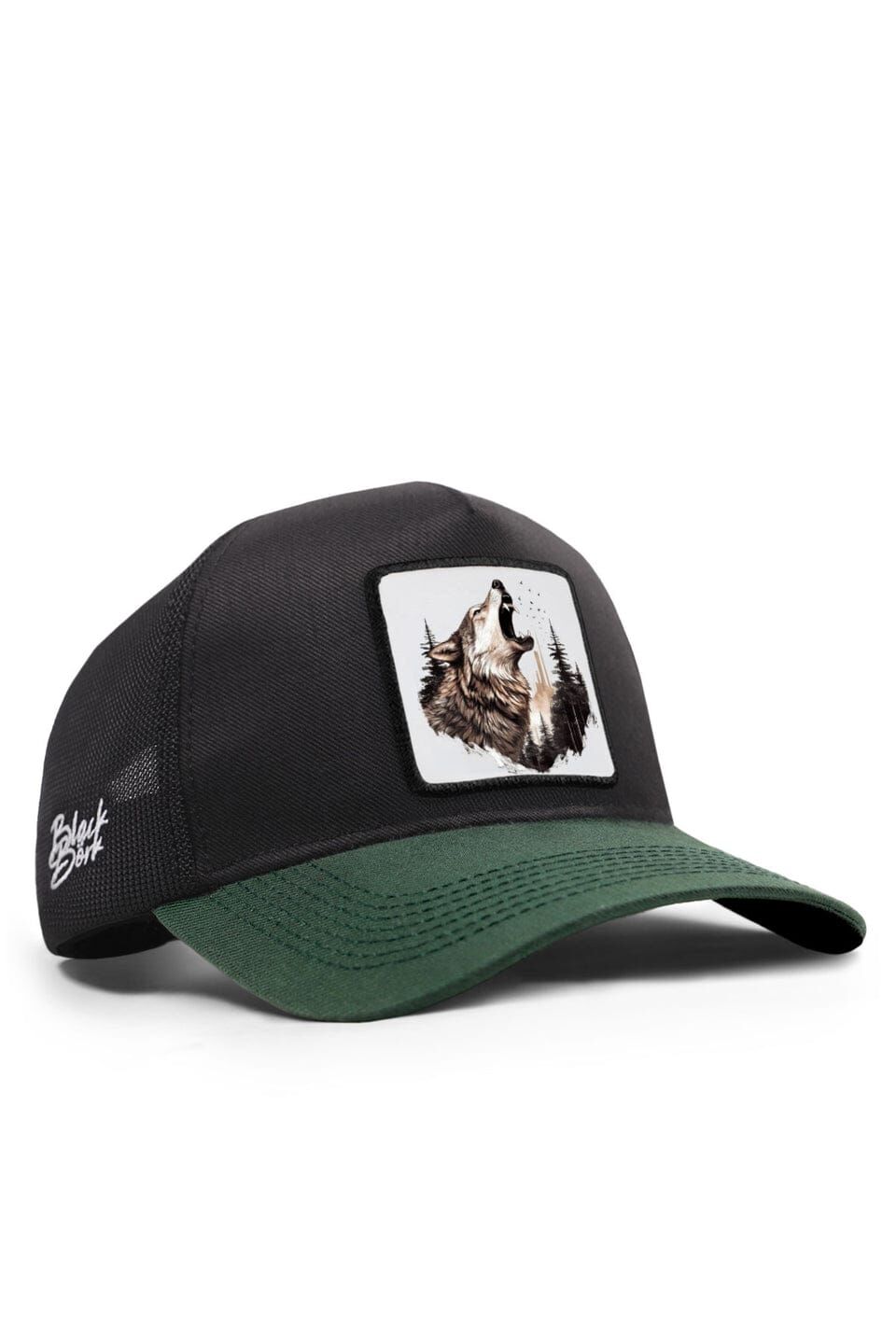 Kurt Logolu Cordura Petrol Yeşili-Siyah Trucker Şapka
