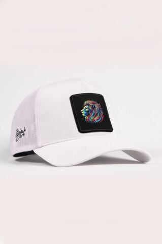 Aslan Logolu Beyaz Trucker Şapka