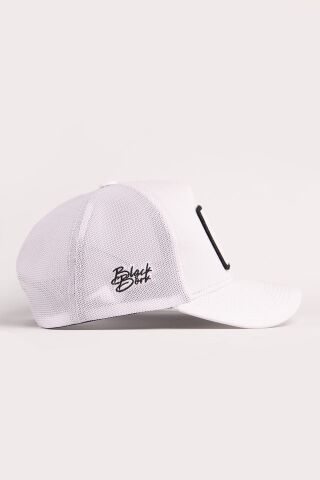 Rock Logolu Beyaz Trucker Şapka